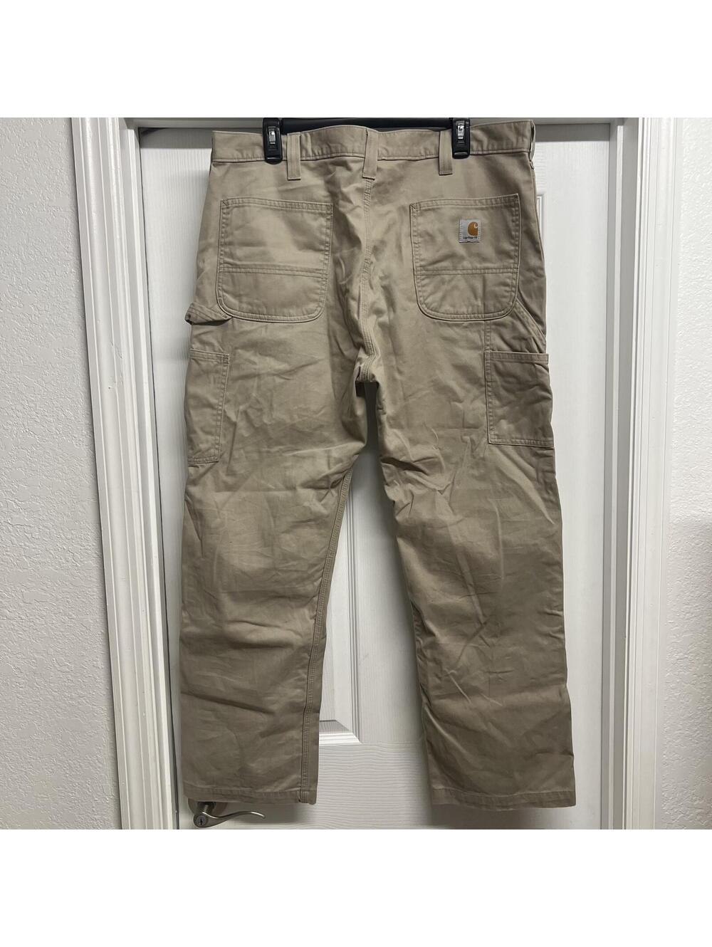 Carhartt Khaki Carpenter Pants Sz. 40X30 Workwear Utility Loose